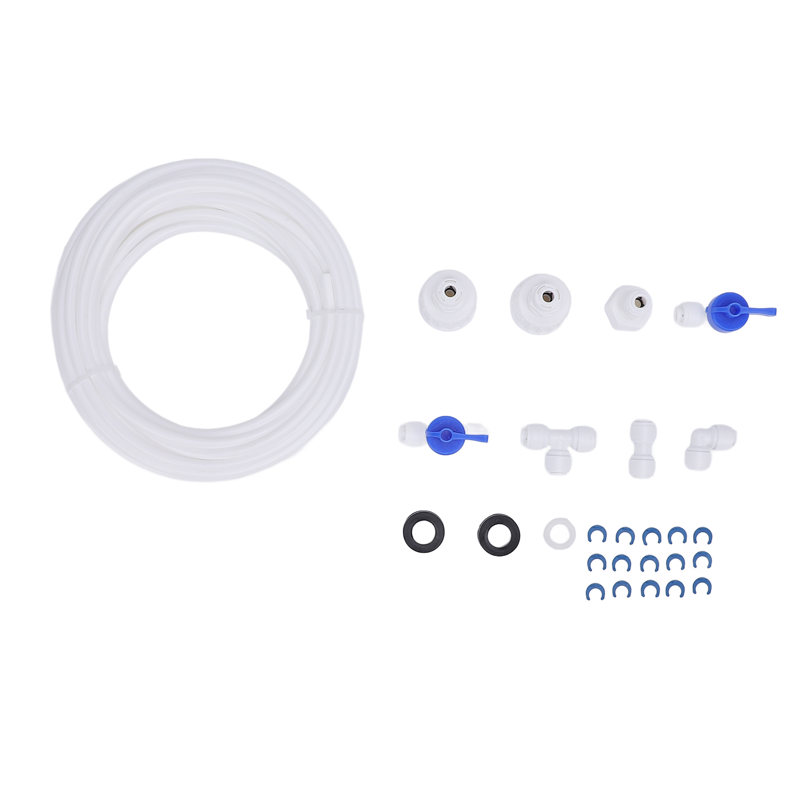 Fridge Water Line Kit, 1/4in Tubing  Fittings For Ice Makers  RO Systems, 27 Pcs