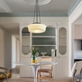 thumbnail image 2 of Large Glass Pendant Light, Vintage Flower Embossed Pattern Schoolhouse hanging Light Fixture, 2 of 9
