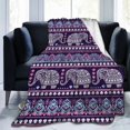 thumbnail image 1 of Sherpa Fleece Throw Blanket, Elephant Purple Bohemia Soft Warmer Throw Blankets for All Season, Lightweight Thermal Flannel Blanket Suit for Couch, Home Bed 50" X 40", 1 of 6