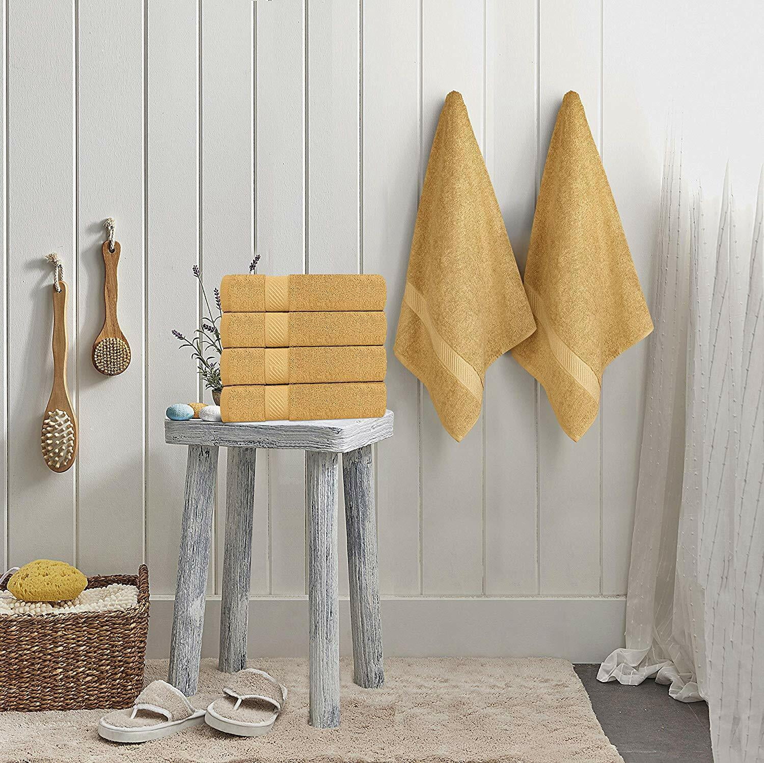 Pack 6 Cotton Bath Towels 22x44 Inch Super Absorbent  For Pool Spa