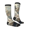 thumbnail image 3 of Picia Women Crew Soft Moisture-wicking Socks Forest Meditating White Tiger Pattern Design Cotton Socks, One Size fit All, 3 of 9