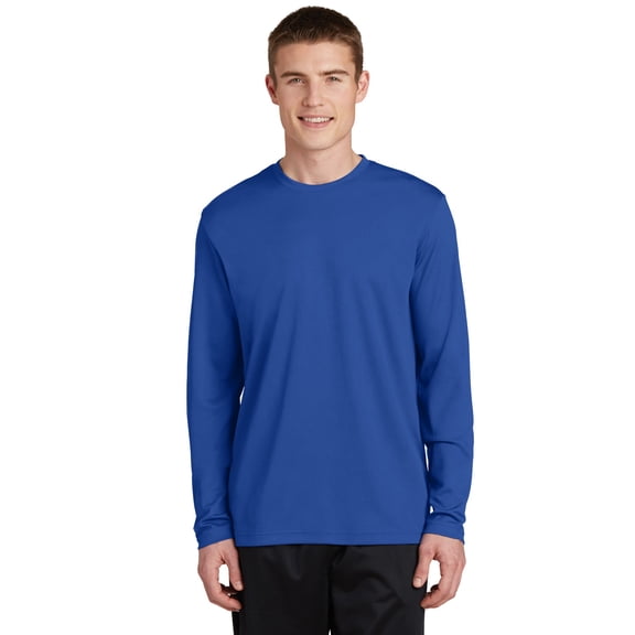 Sport Tek Adult Male Men Plain Long Sleeves T-Shirt True Royal Large