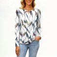 thumbnail image 5 of Women's Casual Round Neck Pullover Long Sleeve T-Shirt Top with All Over Ditsy Floral Print, Elegant and Comfortable Blouse for Spring and Summer Season,Complexion,S, 5 of 5
