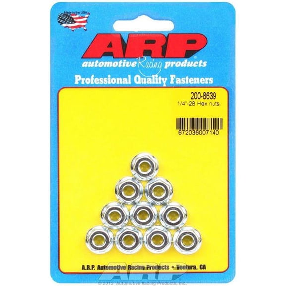 200-8639 0.25-28 in. Replacement Hex Nuts - Pack of 10