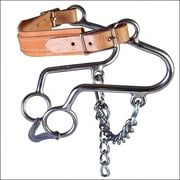 81AI Hilason Stainless Steel Short "S" Horse Hackamore Bit Leather Nose & Curb Chain