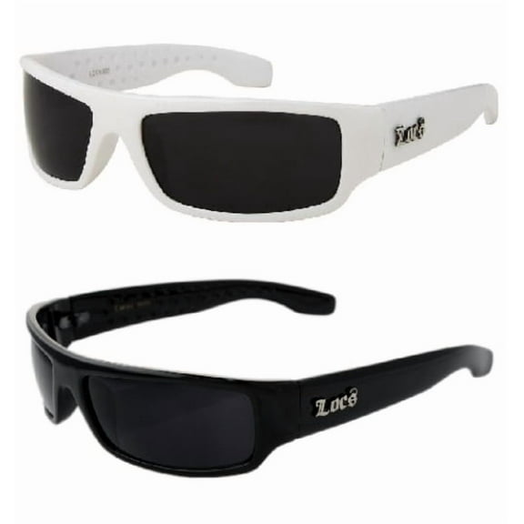 2 Pack Locs Sunglasses 1 Pair Black & 1 Pair White  Smaller Adult Size