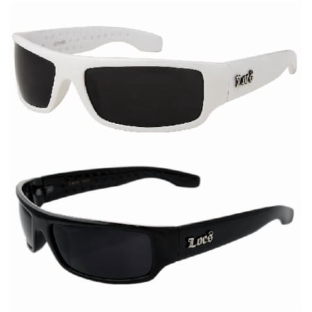 2 Pack Locs Sunglasses 1 Pair Black & 1 Pair White Smaller Adult Size