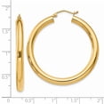 thumbnail image 4 of FB Jewels 10K Yellow Gold Polished 4mm Tube Hoop Earrings, 4 of 4