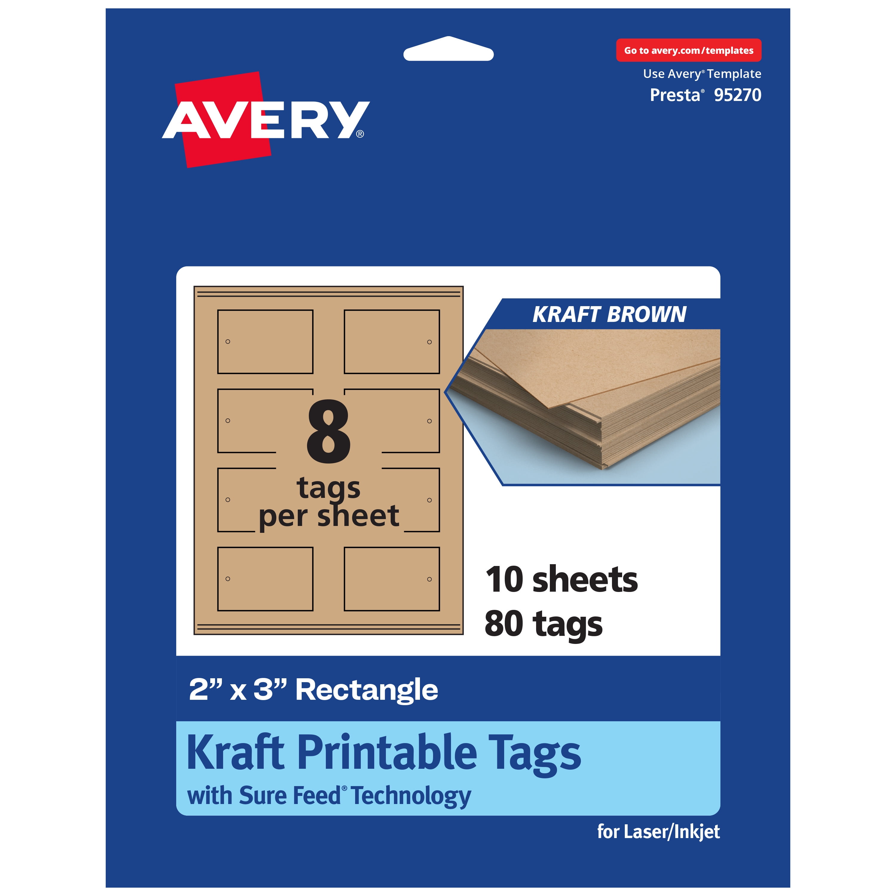 Avery Kraft Brown Rectangle Labels, 2