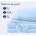 thumbnail image 4 of 600-Thread-Count 100% Egyptian Cotton Sheet Set Split Head King (36" Split)Size Fits 15-18 Inches Deep Pocket ( Stripe, Beach Blue ), 4 of 5