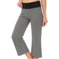 thumbnail image 4 of ADSSDQ Women Fold Over Pants Flowy Low Rise Wide Leg Capri Pant Y2K Foldover Cropped Yoga Lounge Bottoms Dark Gray S, 4 of 6