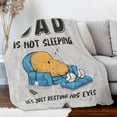 thumbnail image 5 of Funny Fathers Day Birthday Gifts for Dad Husband, Dad is Not Sleeping Blanket, Dads Gifts from Daughter Son, Super Soft Throws Blanket for Napping 60" x 50", 5 of 5