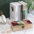 thumbnail image 4 of 7.9×2.3 In Wooden Boxes Durable Easy To Use Dustproof Prevent Slippery Delicate And Cabinet Deep Reddish-brown Green Golden Marble, 4 of 8