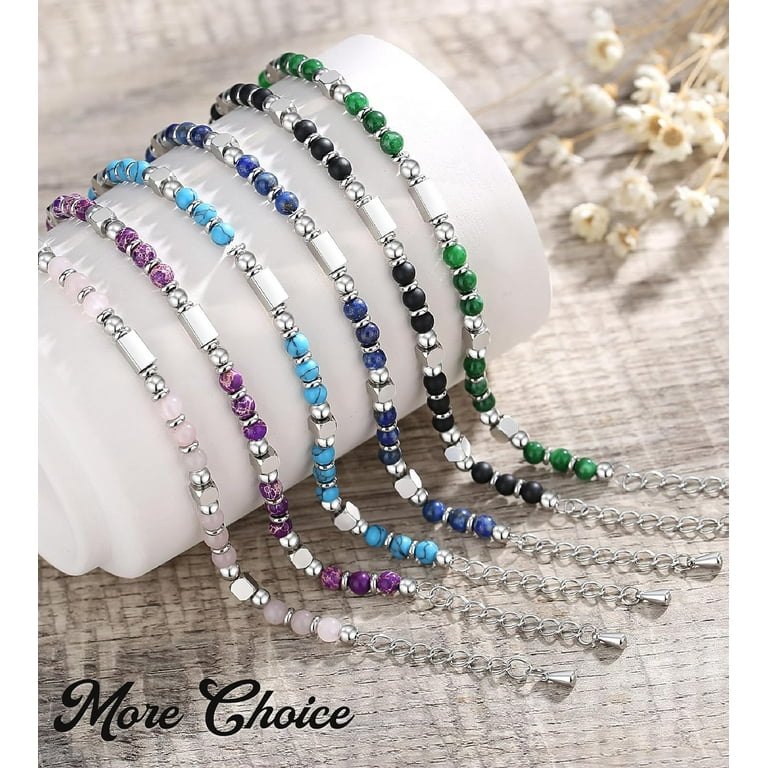 Tiny Gemstone Beaded Bracelets for Teen Girls Women Unique