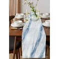 thumbnail image 2 of Blue Grey Marble Table Runner 70 Inch Long Dresser Scarves Cotton Linen Tablerunners Vintage Abstract Modern Art Crack Dining Kitchen Burlap Table Setting Decor for Wedding Party Holiday, 13"x70", 2 of 6