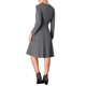 thumbnail image 3 of Vestido midi de manga larga con cremallera en el cuello A-Line a rayas para mujeres Inspire Chic L Gris, 3 of 5