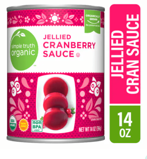 Pack of 4 Simple Truth Organic™ Canned Jellied Cranberry Sauce 14 oz