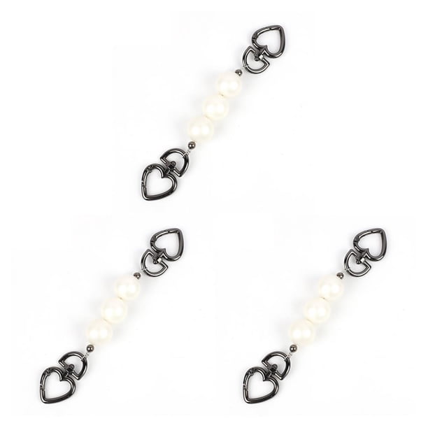 Sonducket 2 piezas de accesorios de cadena de perlas, correa de teléfono de perlas de imitación blanca , decoración del Día de San Valentín, gris 3Conjunto