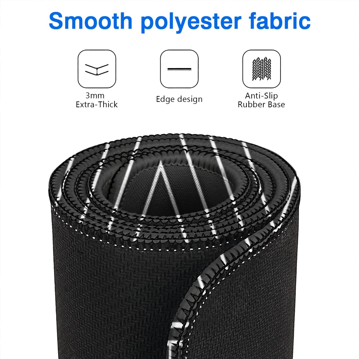 Long Mouse Pads for Desk,Black Geometric Striped Pattern Desk Mats on Top Of Desks, Desk Mouse Pad Extra Large with 3mm Non-Slip Base and Stitched Edge for Gaming,Office,Work,Home 47.3"x23.6"