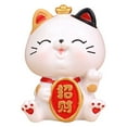 thumbnail image 1 of Expression Mignonne Personnages Chinois Imprimé Posture Assise Figurine Lucky Cat Chinois Porte-Bonheur Richesse Statue de Chat Ondulante Ornement Déco Maison, 1 of 8
