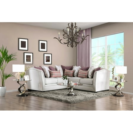 Furniture Of America Elisa Nailhead Tuxedo Sectional Sofa Furniture Of America Elisa Nailhead Tuxedo Sectional Sofa
