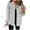 Gray, variant on Womens Shirts Oversized Button Down Frayed Hem Shackets Fashion Long Sleeve Denim Jean Jackets Coats with Pockets