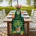 thumbnail image 4 of Table Runners 72 Inches Long Dress Scarves, St. Patrick's Day Farmhouse Kitchen Table Runner, Coffee Tablerunners, Green Clovers Coin Buffalo Plaid 18x72 Inch, 4 of 9