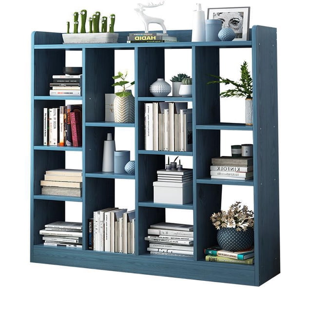 Librero Biblioteca Moderno Bossa Umma Azul 118 cm x 20 cm x 116 cm
