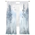 thumbnail image 6 of Ombre Forest Grey Sheer Curtains for Living Room Bedroom Mountain Watercolor Branches Sheer Curtains 84 Inch Long 2 Panels Set Light Filtering Curtain Window Treatments Drapes for Dining Room, 6 of 6