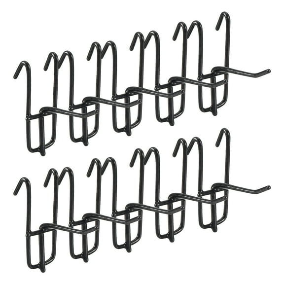 Uxcell 10 Grid Wall Hooks, 2 Inch Grid Wall Panel Display Hooks for Grid Wall Accessory Display Rack for Retail Stores, Home Office, Garage Storage, Black