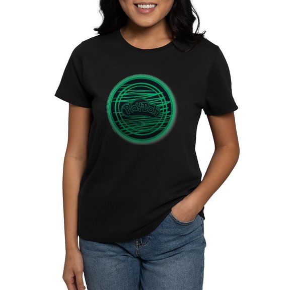 CafePress - Play Doh Logo Green T Shirt - Women's Traditional Fit Dark T-Shirt