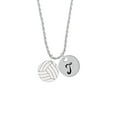 thumbnail image 2 of Delight Jewelry 3/4'' Enamel Volleyball Silvertone Script Initial Disc - T - Charm Necklace, 20"+3", 2 of 4