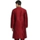 SKAVIJ Homme Tunique Art Soie Longue Chemise Brodée Casual Kurta Robe Petite Rouge – image 2 sur 6
