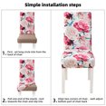 thumbnail image 2 of Fuloon 4 Pack Chair Covers Pink Stretch Spandex Jacquard Slipcover for Home and Banquets (Flowers), 2 of 7