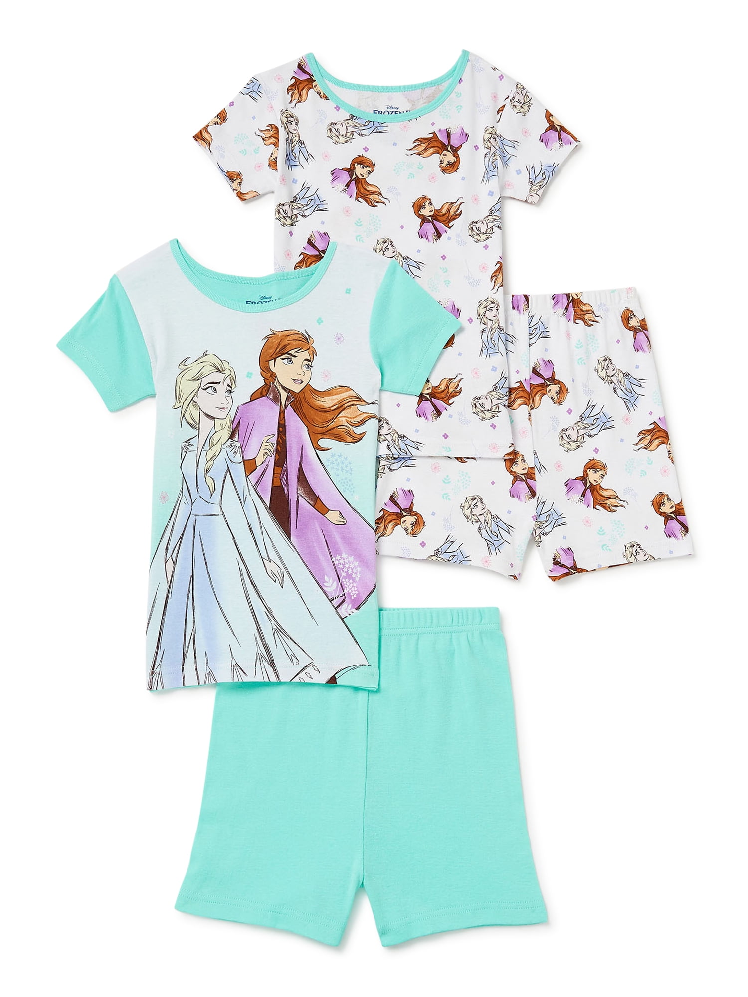 Disney Girls Frozen 2 Short Pyjamas Kids Elsa Anna Shortie Pjs Set Nightwear 