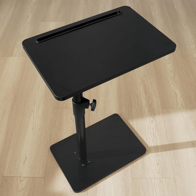 Sofa Armrest Tray Table for Couch Swivel Height Adjustable End for Small Spaces Snack Side Table for Bed or Chair with Phone & Tablet Slot (Rustic )