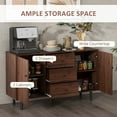thumbnail image 3 of HOMCOM 2 Cabinets 3 Drawers Accent Retro Sideboard Particleboard Brown, Black, 3 of 9