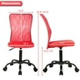 thumbnail image 3 of Ergonomic Desk Chair Height Adjustable Mesh Home Office Chair with Lumbar Support, Mid Back Armless Executive Rolling Swivel Chair, Red, 3 of 8