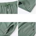 thumbnail image 4 of QPNGRP Men's Workout Stretch Shorts Casual Drawstring Elastic Zipper Pockets Olivegreen 34, 4 of 8