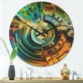 thumbnail image 2 of Designart 'Spiral Paths of Stained Glass' Modern Wood Wall Clock, 2 of 5