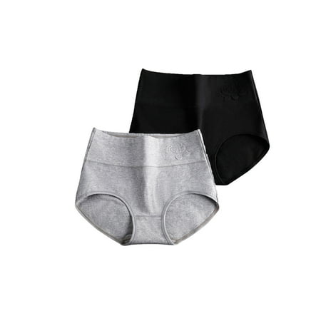 

Baywell High Waist Tummy Control Panties for Women Cotton Underwear No Muffin Top Shapewear Brief Panties 2 Pack