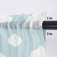 thumbnail image 5 of Clouds Valance Curtains for Kitchen/Living Room/Bathroom/Bedroom Window, Rod Pocket Small Topper Half Short Window Curtains Voile Sheer Scarf, Cartoon Blue Sky Minimalist Aesthetic 54"x18", 5 of 8