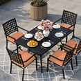 thumbnail image 6 of Outdoor Patio Cushion Covers 4 Pack Solid Color Patio Chair Cushion Covers with Ties and Zipper Orange Waterproof Outdoor Seat Cushion Covers for Patio Furniture 22"x22", 6 of 7