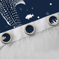 thumbnail image 4 of Manfei Marine Shark Blackout Curtains Set of 2 (38x54 Each), Cartoon Water Plant Living Room Curtains, Midnight Blue, 4 of 6