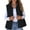 Black, variant on Women Fall Fashion Sleeveless Vest Winter Cropped Outerwear Warm Puffy Stand-Up Collar Down Pink M