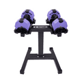 thumbnail image 1 of Decabell 550 Motv8 Haltères Ajustables - Haltères Ajustables pour Hommes et Femmes s'Ajuste de 5 à 50 Lb par Paliers de 5 Lb (Paire Lavande avec Support), 1 of 2