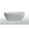 thumbnail image 6 of Miseno MNO6732SFSO 67 x 32 in. Oval Freestanding Soaker Bathtub with Center Drain, White & Polished Chrome, 6 of 7