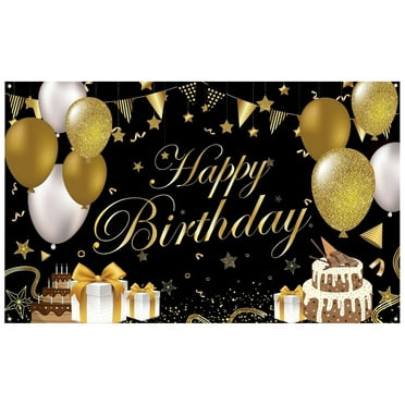 Oraceous 1pc Birthday Theme Background Banner Decorative Wall Hanging Banner Party Decor