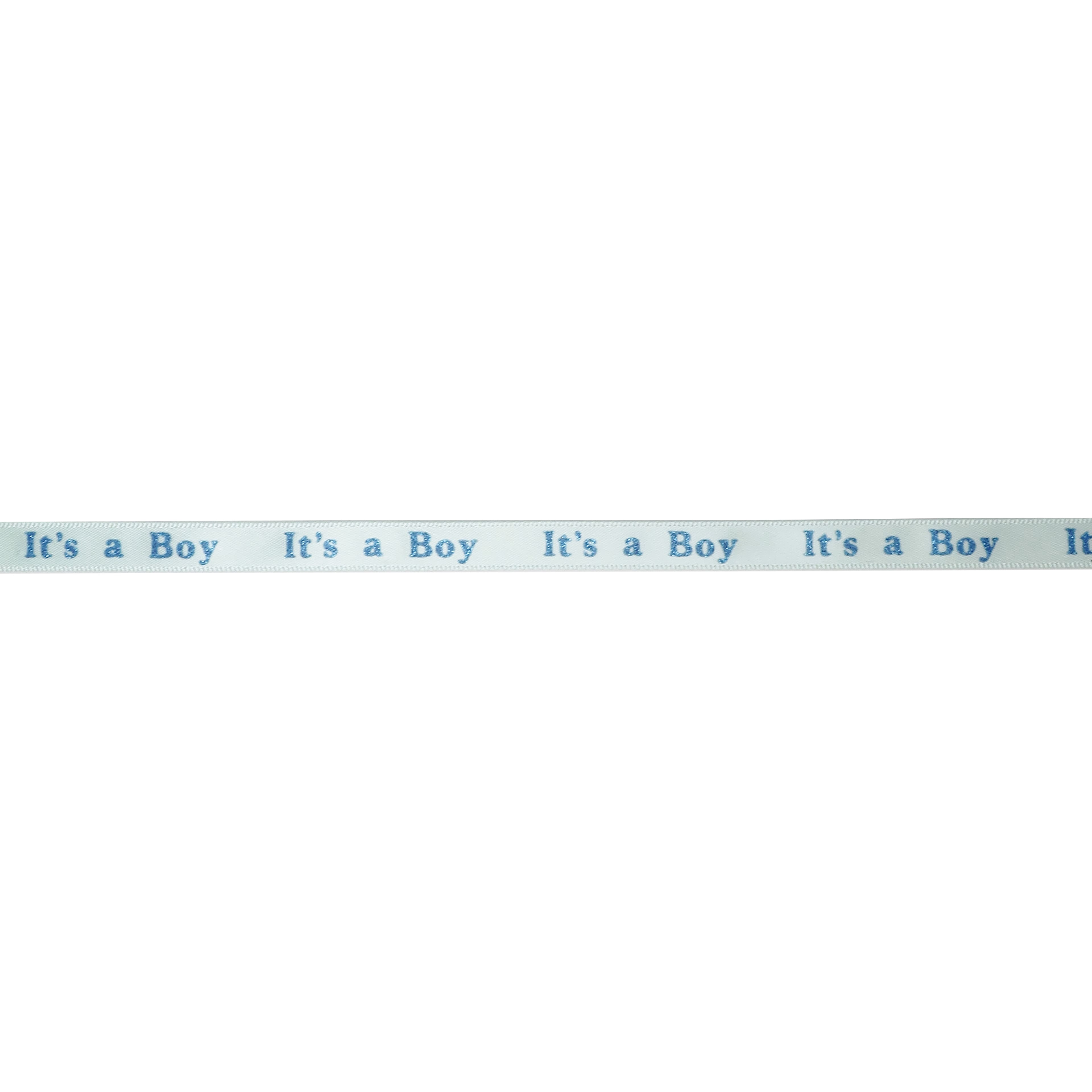 3/8" x 7yd. Blue Satin It's a Boy Ribbon by Celebrate It – Non-Wired with Woven Selvage - Polyester - Ideal for Baby Showers - Gift Wrapping & Decor - 12 Pack