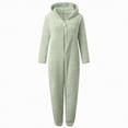 thumbnail image 4 of Godom Girls Fleece Zip Up Jumpsuits Kids Hooded Rompers Costume Fuzzy Cute Animal Onesie Winter Warm Zipper Playsuit Jumper,Green, 4 of 4